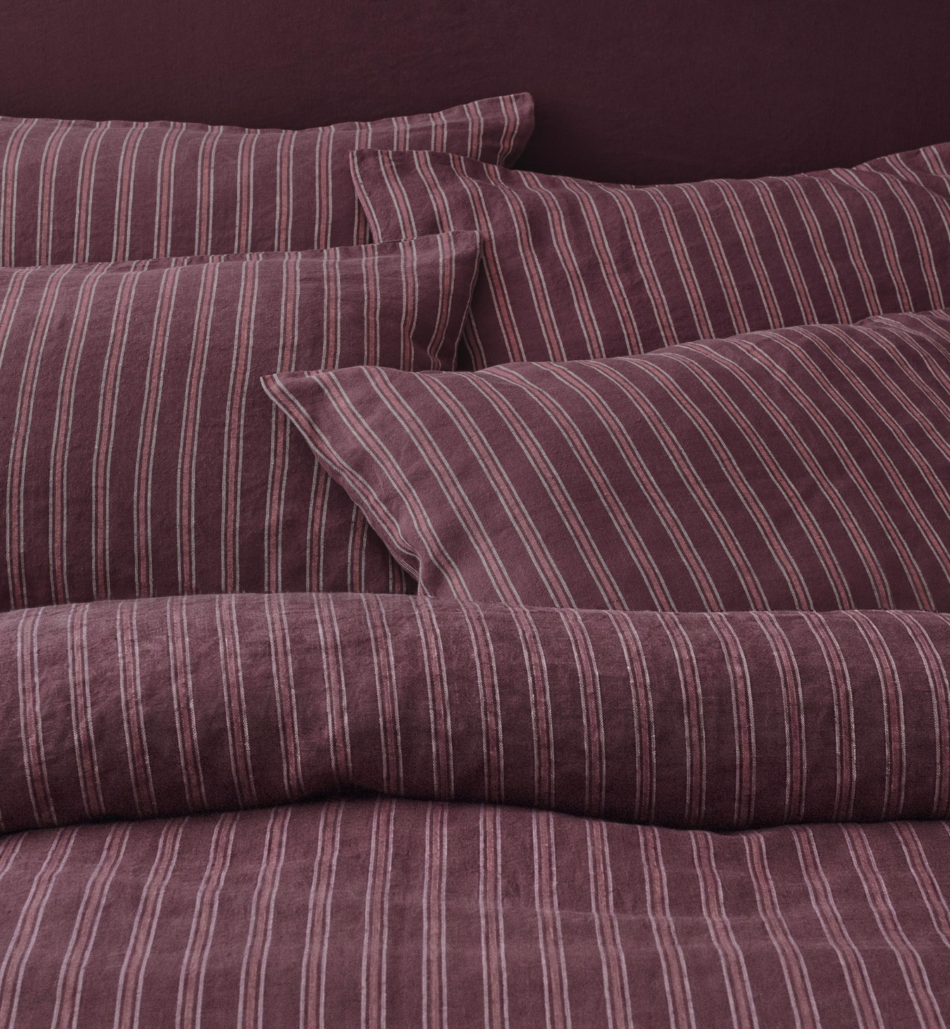 Berry Walderton Stripe 100% Linen Pillowcases (Pair)