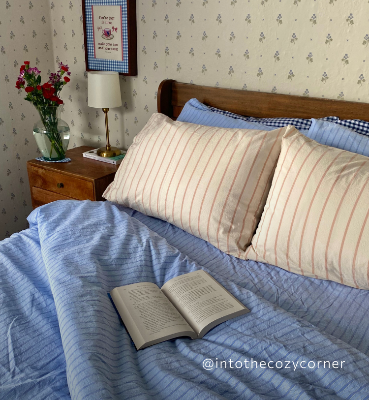 Pale Blue Favourite Shirt Stripe Cotton Duvet Cover