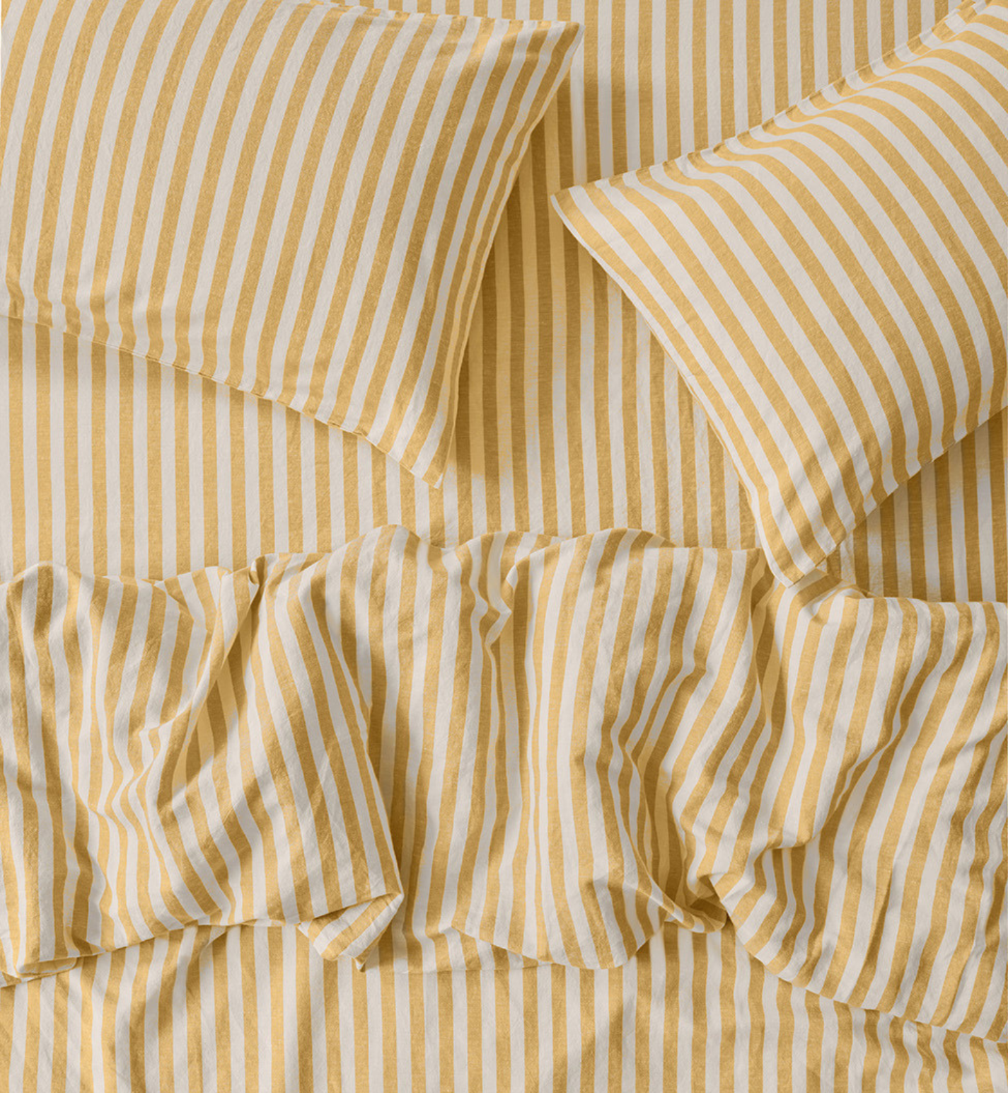 Honey Pembroke Stripe Linen Blend Duvet Cover