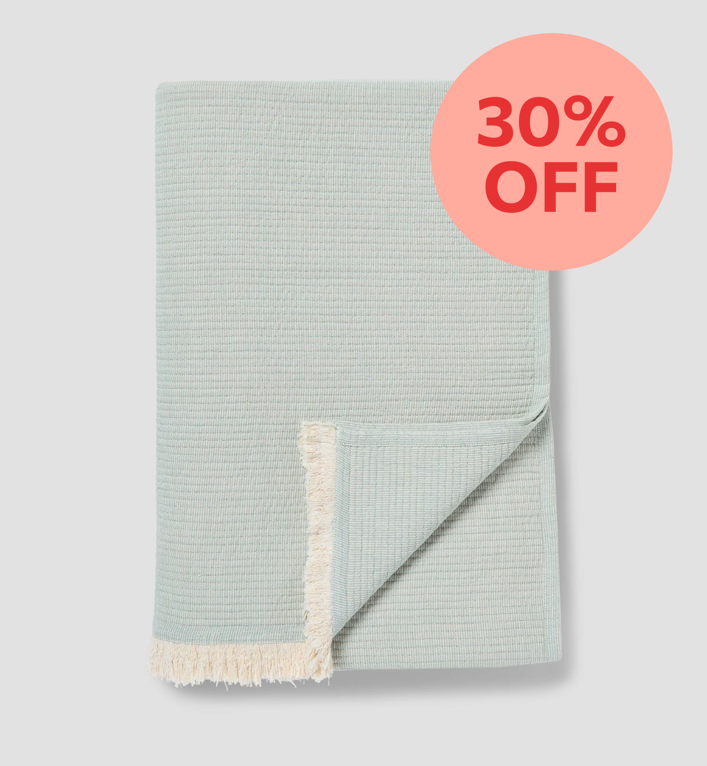 Elm Green Cotton Textured Throw