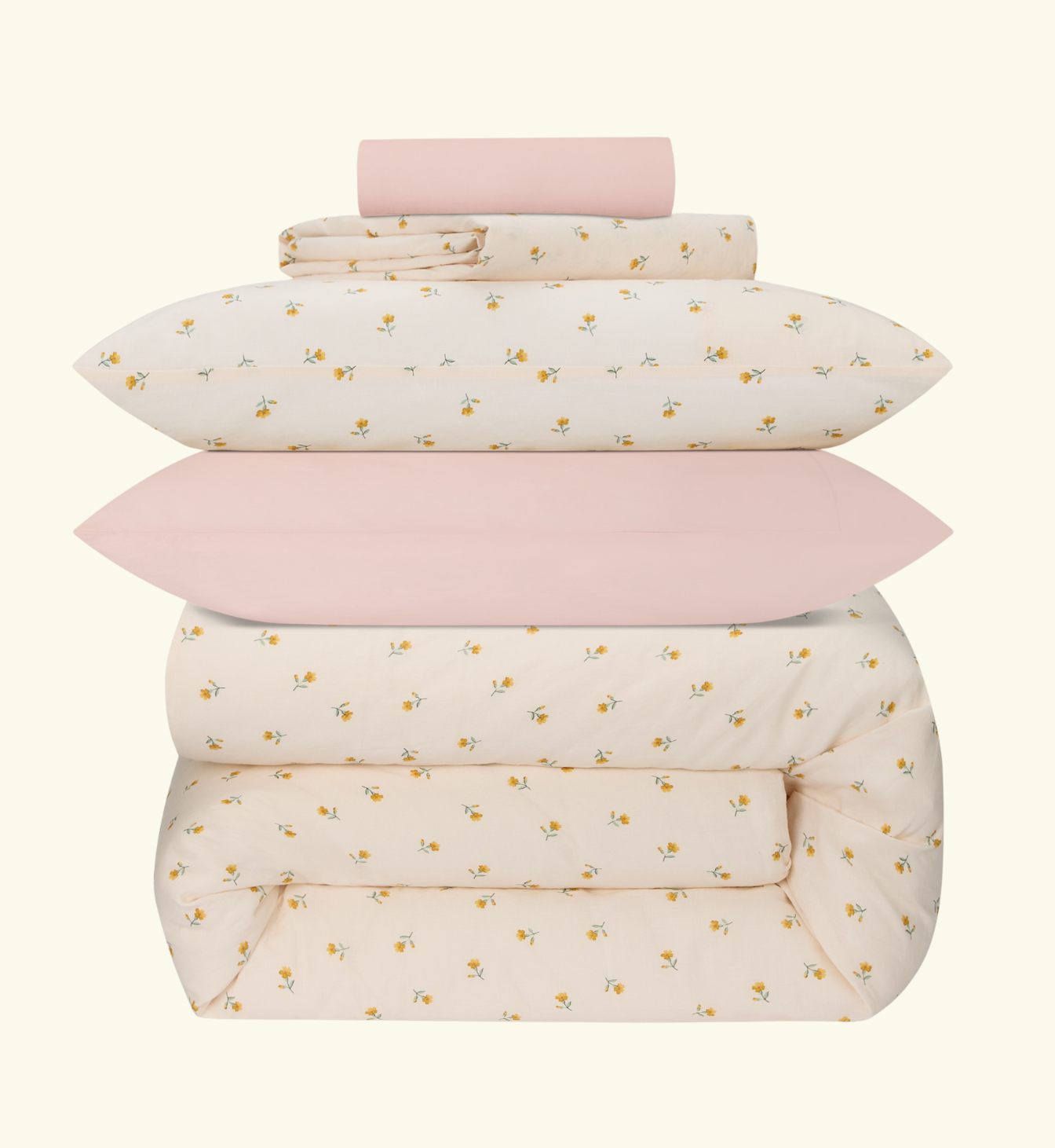 Honey Posy Bud Linen Blend Duvet Cover
