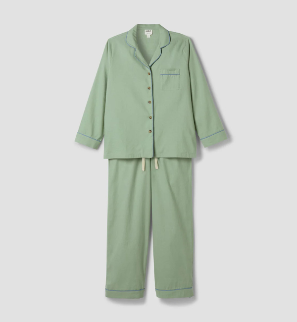 Sage Green Linen Blend Pyjama Trouser Set