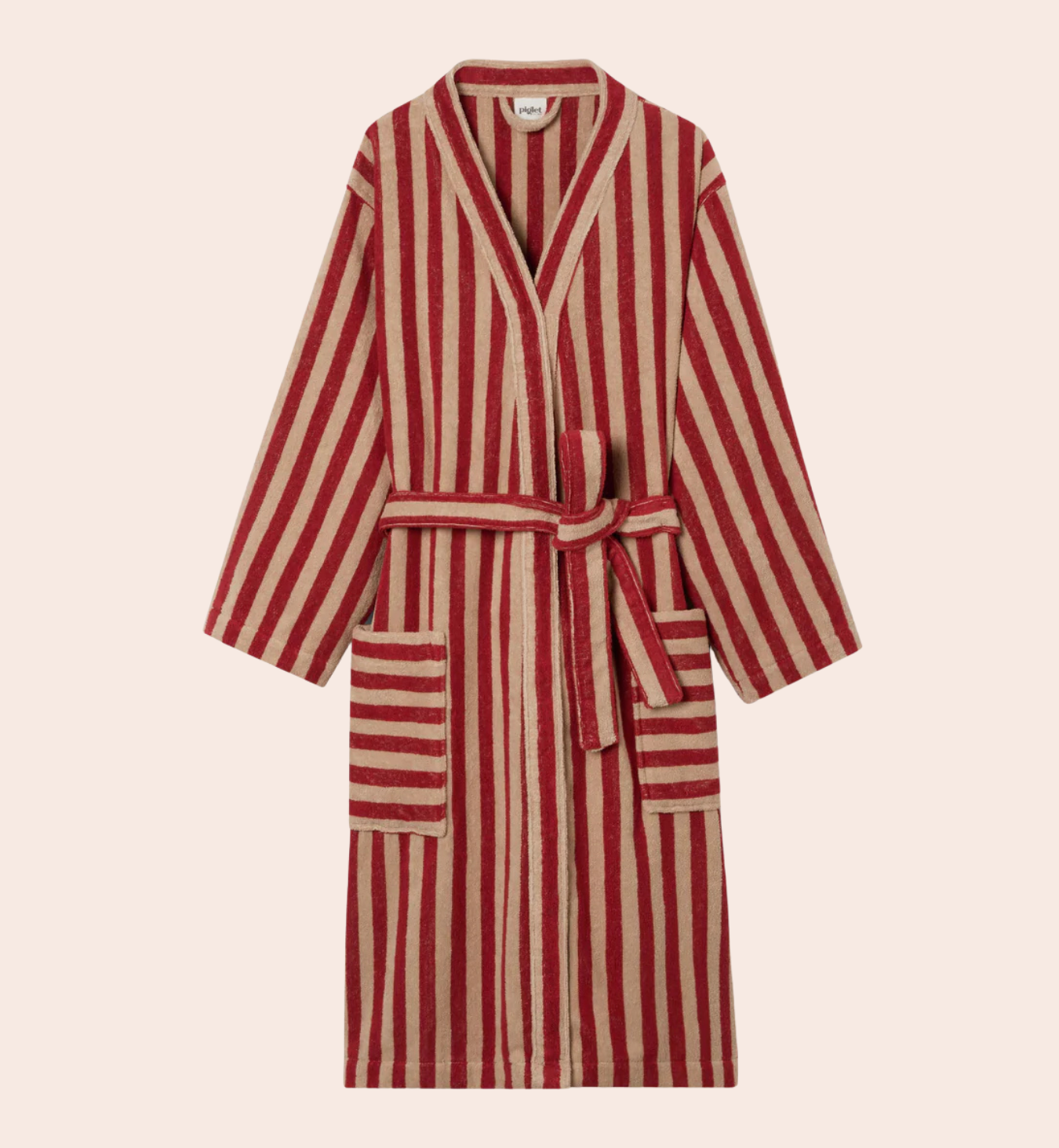 Sandstone Red Pembroke Stripe Cotton Robe