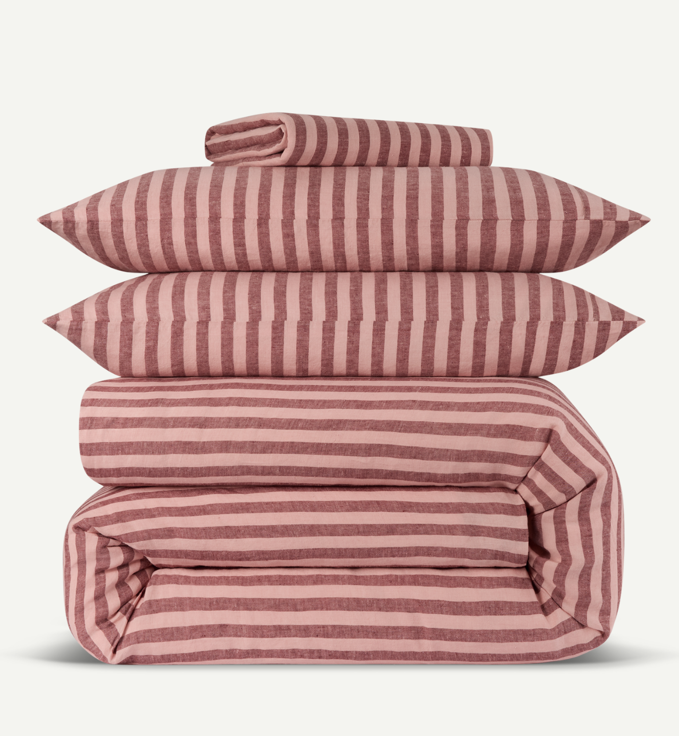 Rhubarb & Rose Pembroke Stripe 100% Linen Duvet Cover  0 reviews