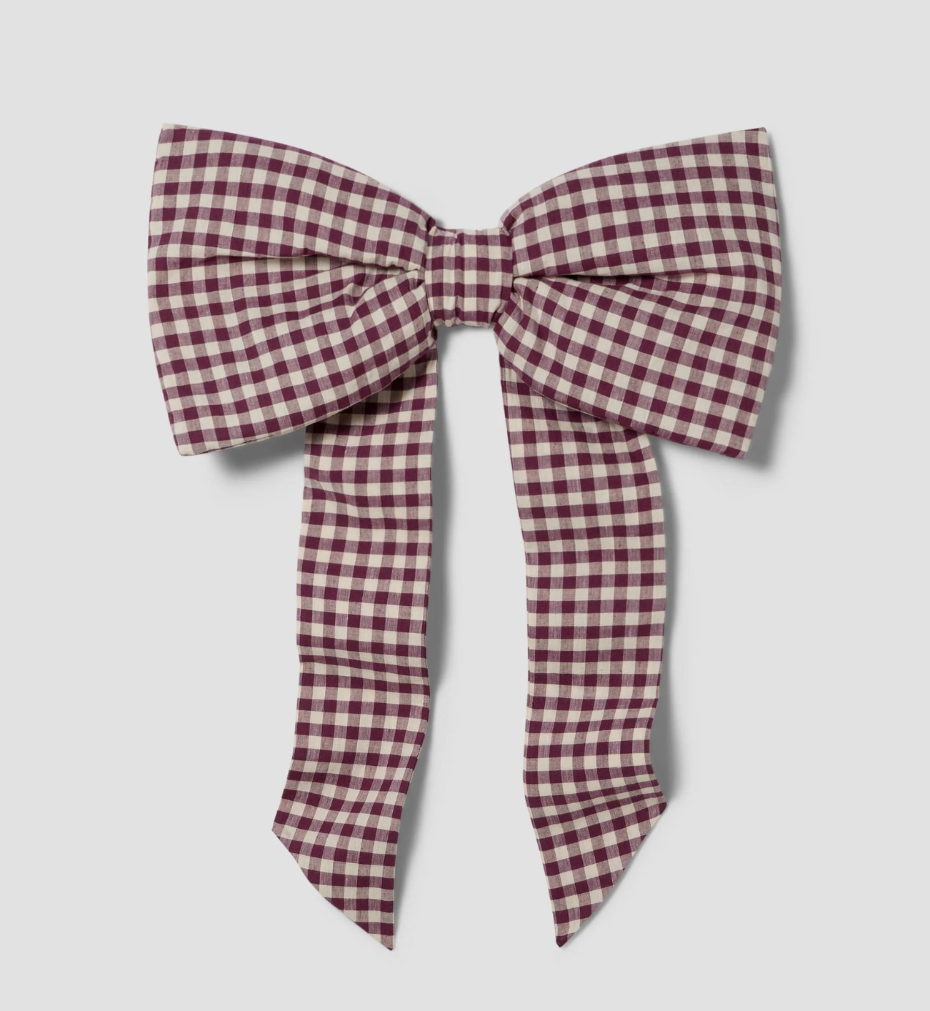 Berry Gingham Linen Blend Bow