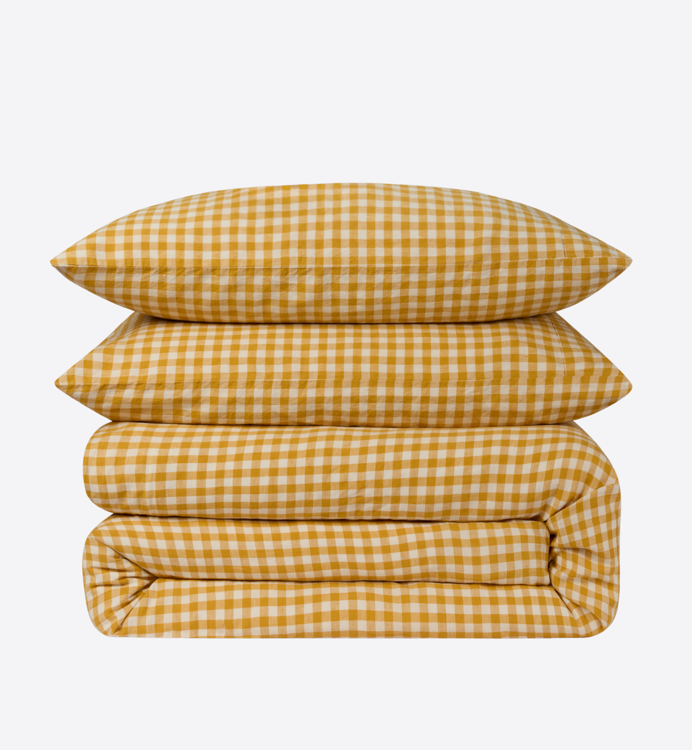 Honey Gingham Linen Blend Duvet Cover