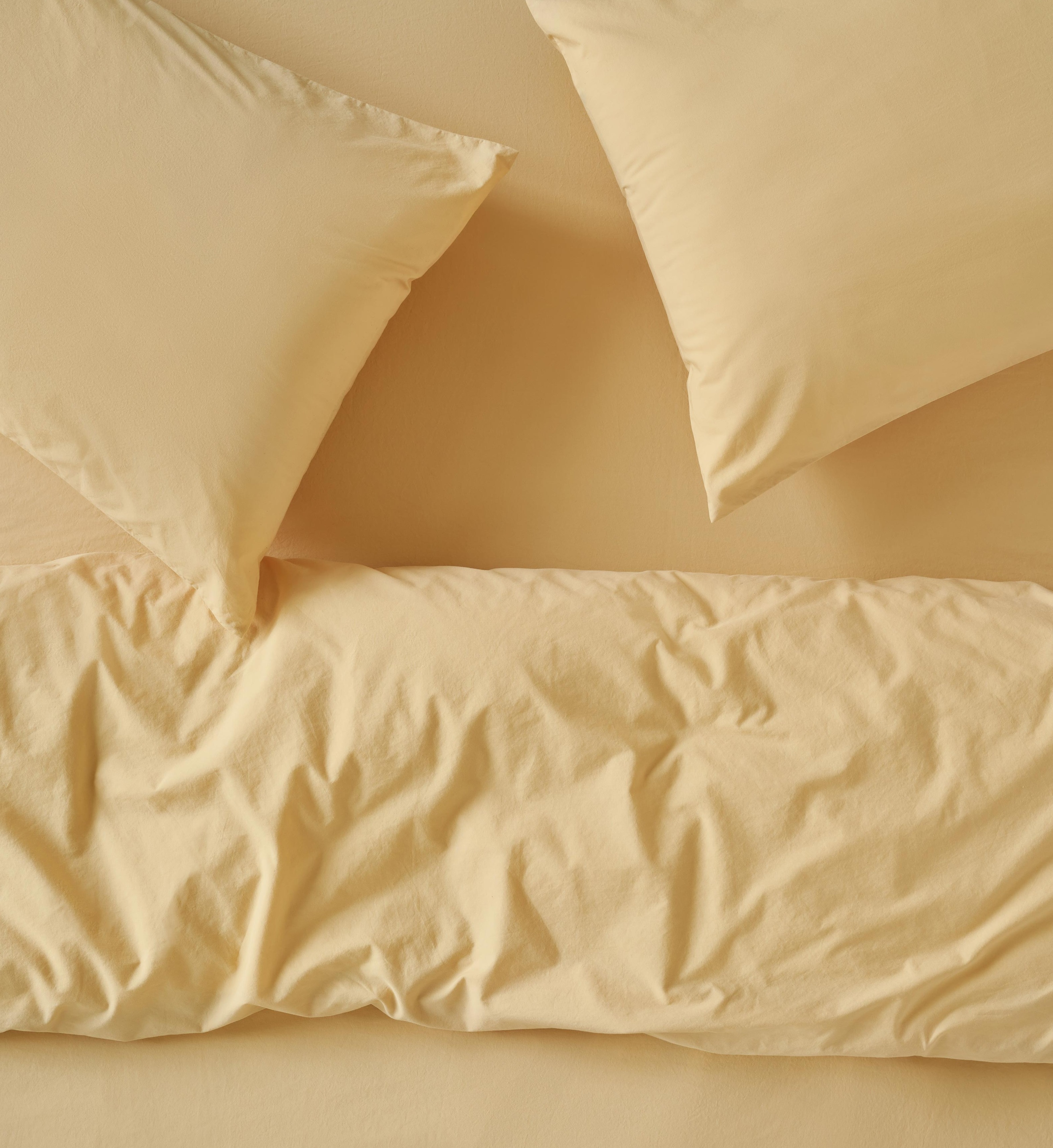 Butter Yellow Washed Cotton Percale Duvet Cover