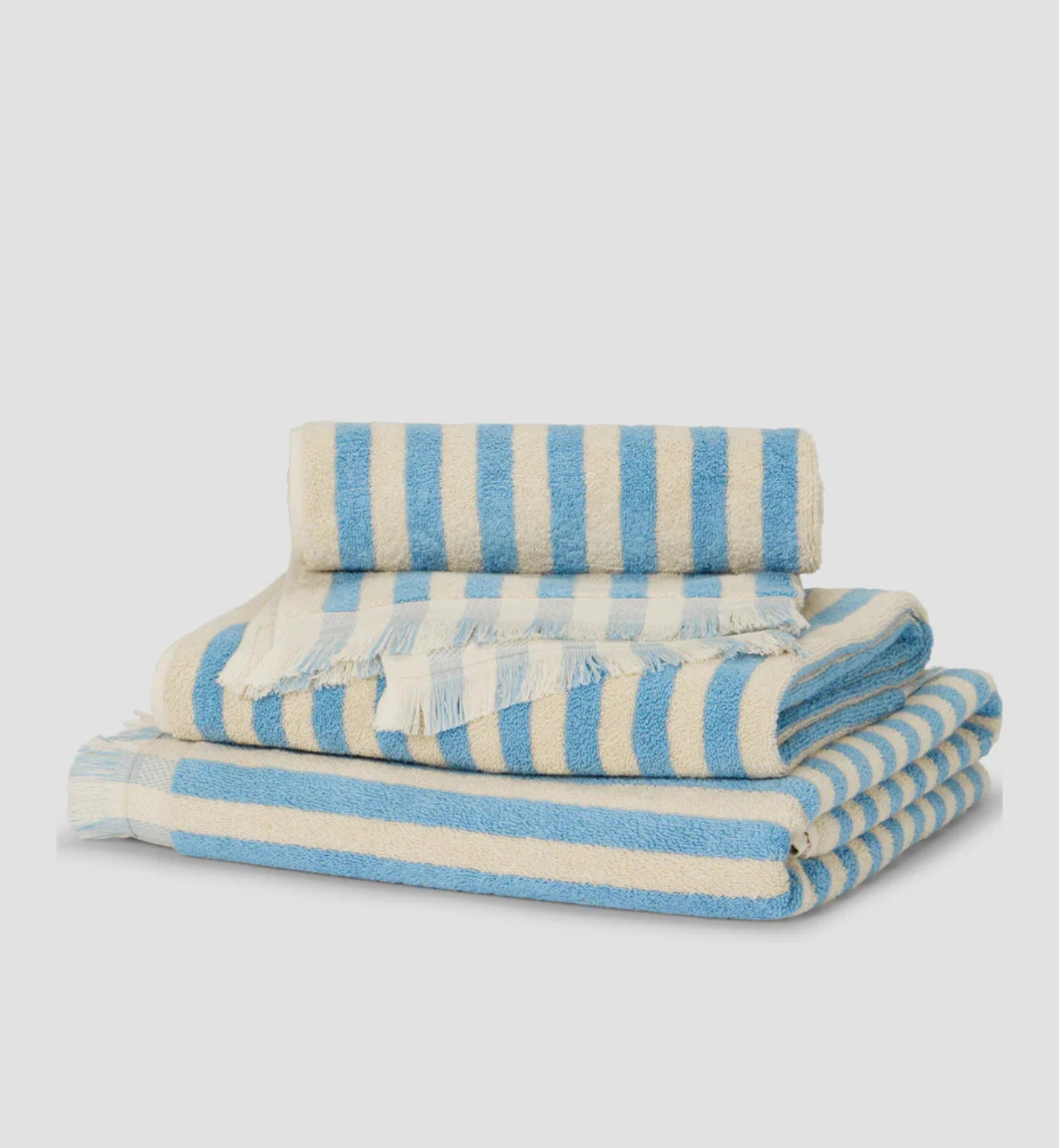 Coastal Blue Pembroke Stripe Cotton Towels