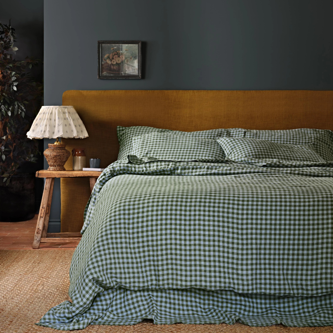 Fern Green & Dusk Blue Colour Drenched Gingham