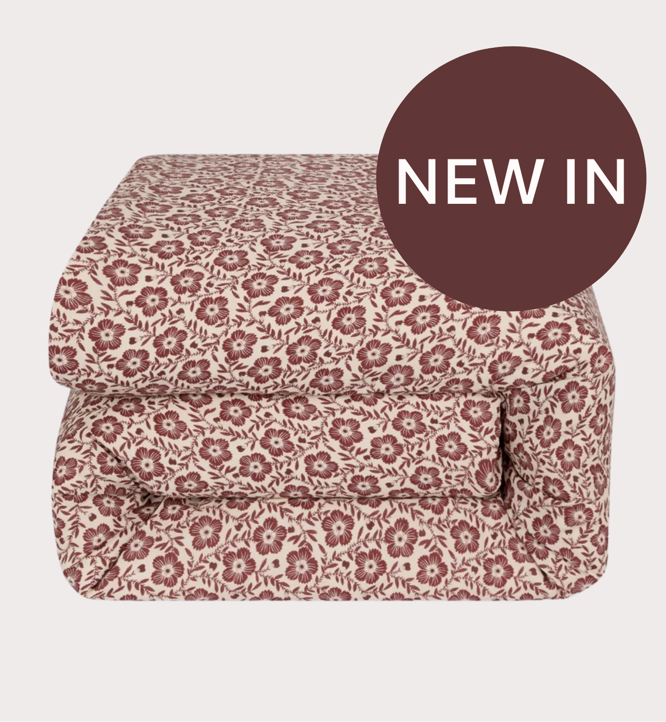 Rhubarb Folk Floral Linen Blend Duvet Cover