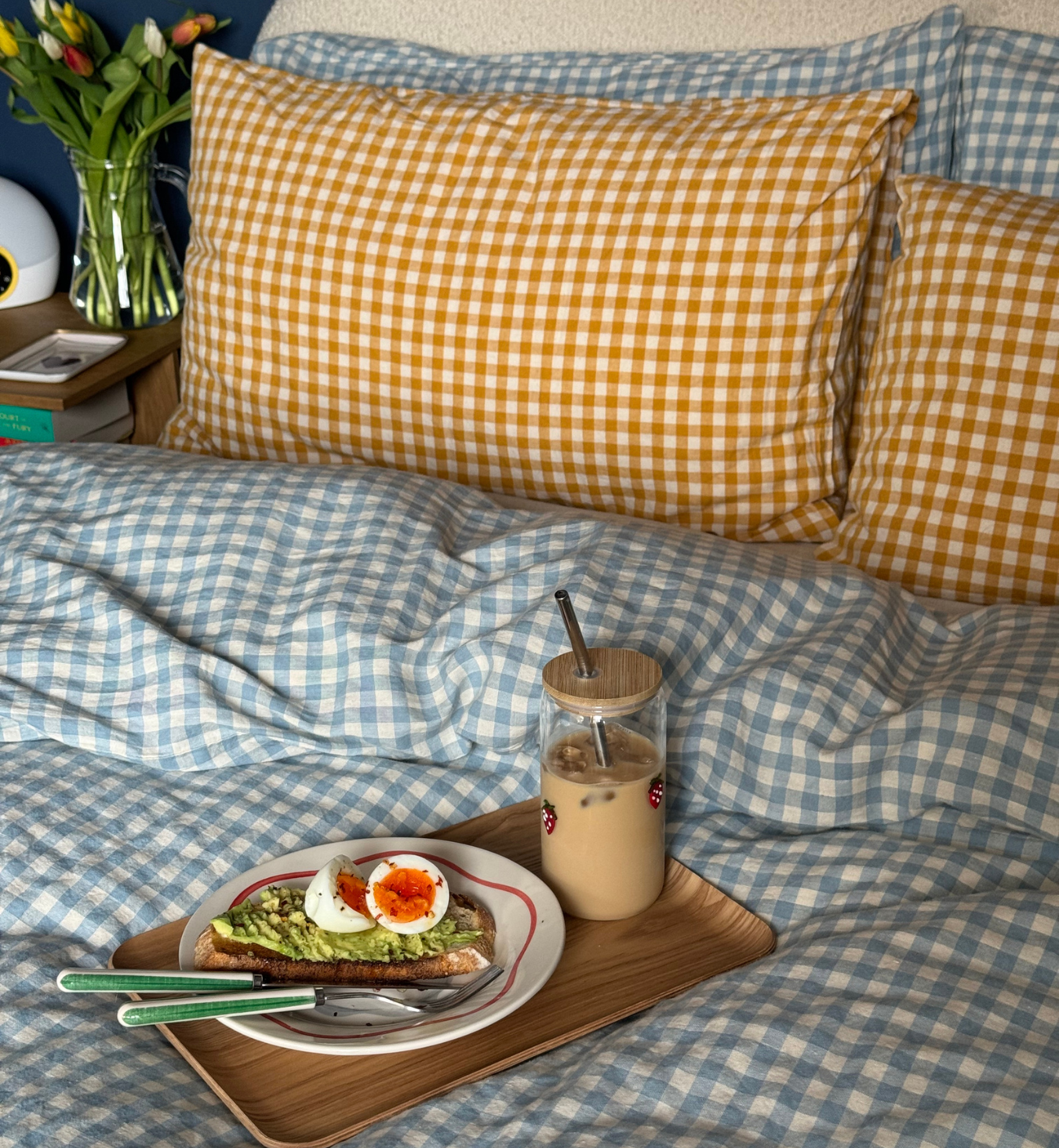Honey Gingham and Warm Blue Gingham
