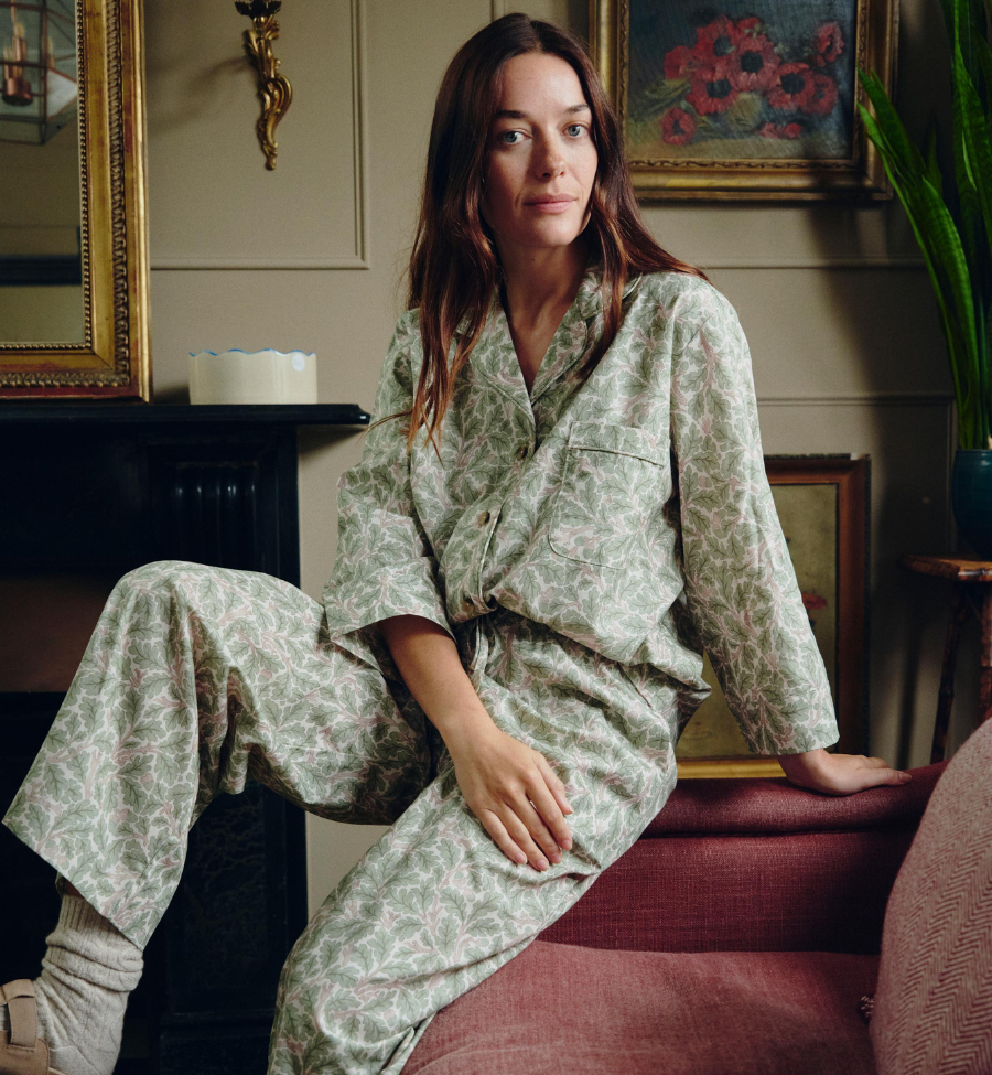 Leafy Arbour Oak Cotton Trouser Set