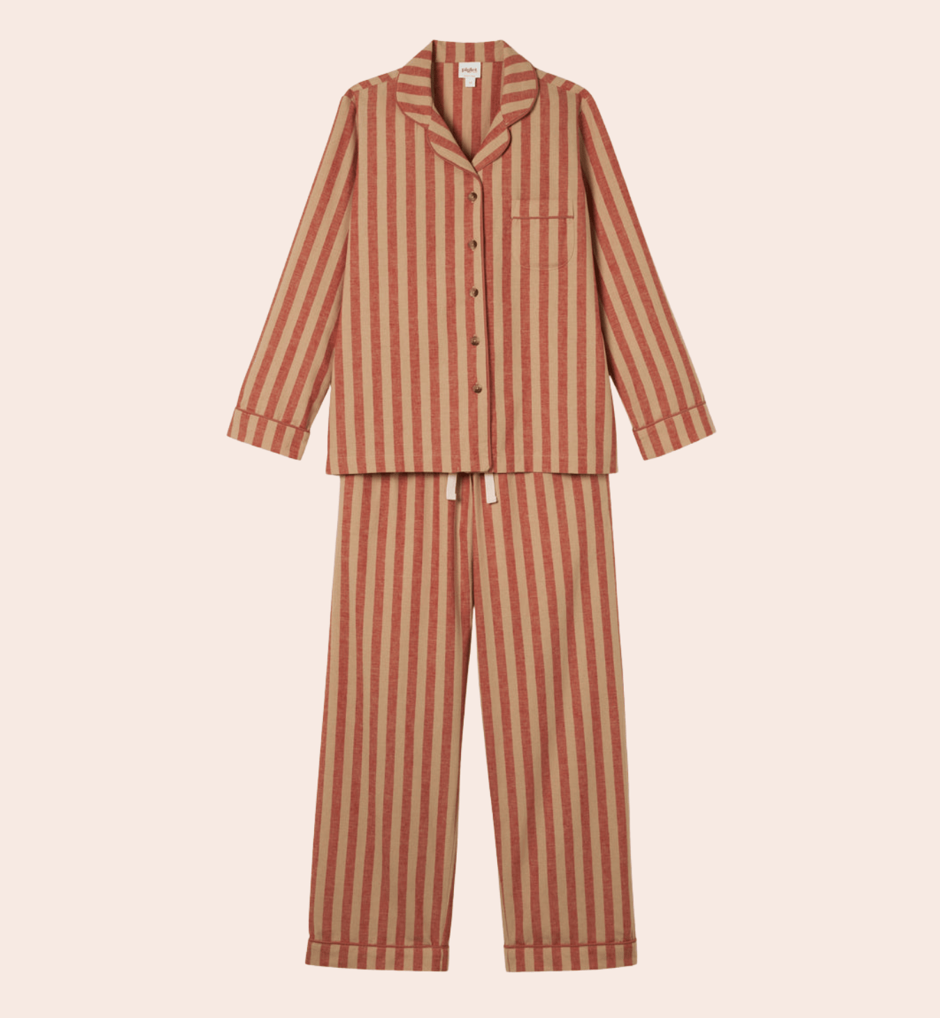 Sandstone Red Pembroke Stripe Linen Blend Trouser Set