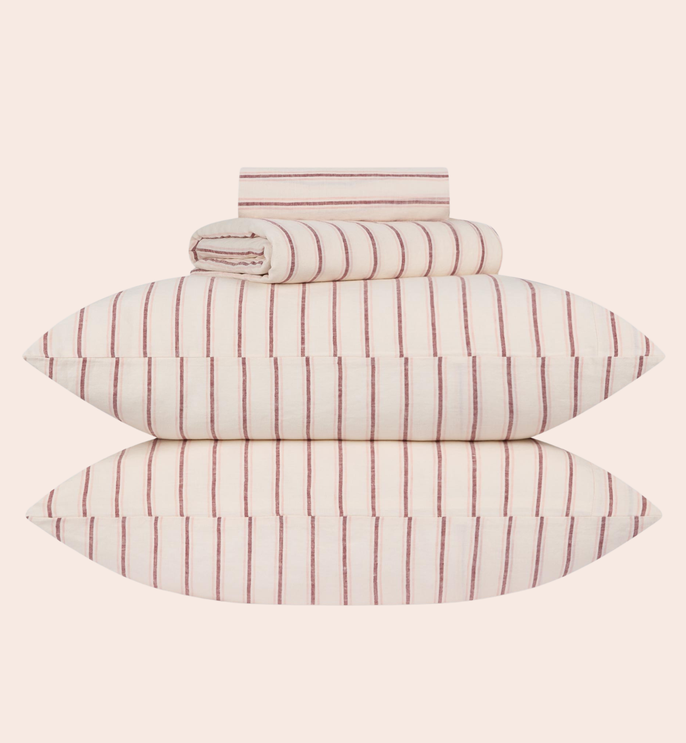 Pearl Walderton Stripe 100% Linen Pillowcases (Pair)