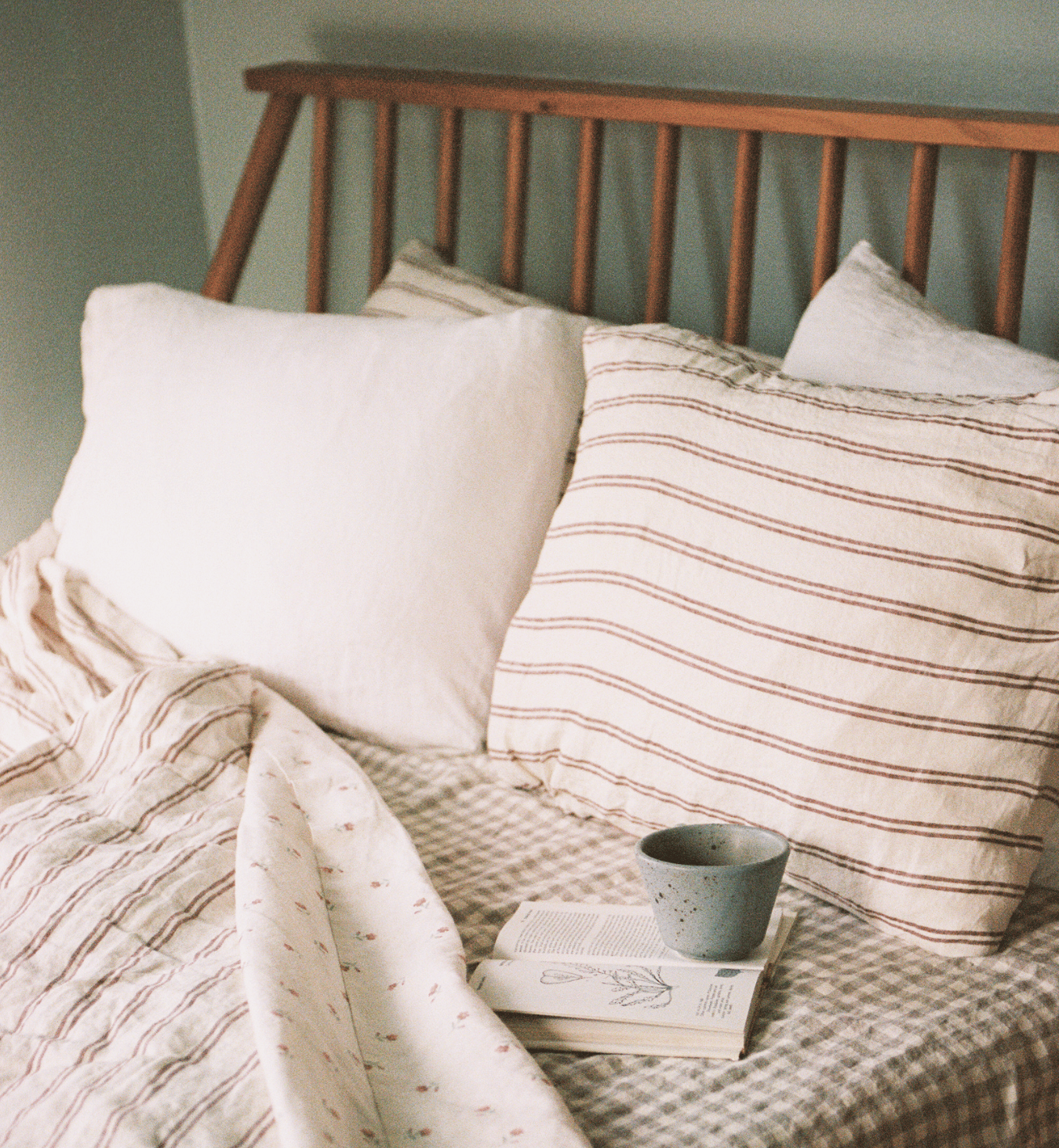 Rhubarb Kemptown Stripe Linen Blend Duvet Cover