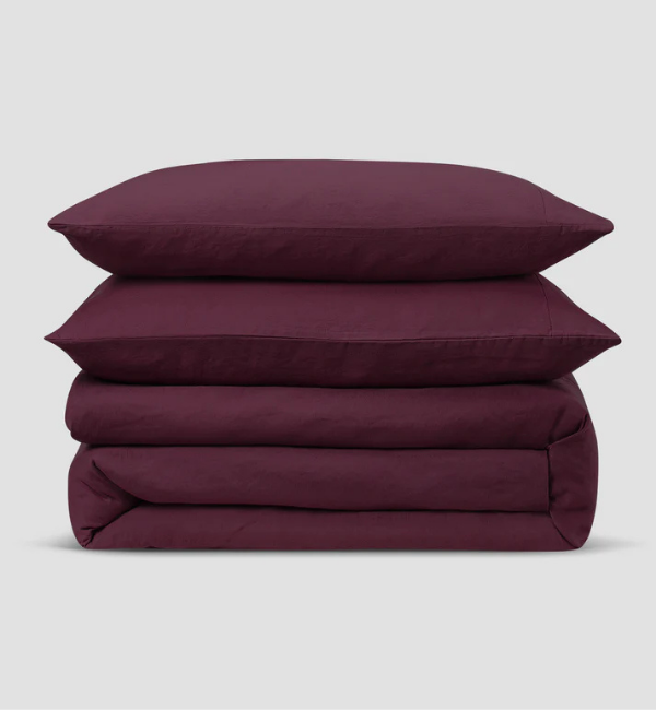 Berry Linen Blend Duvet Set