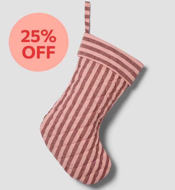 Rhubarb & Rose Pembroke Stripe Linen Blend Christmas Stocking