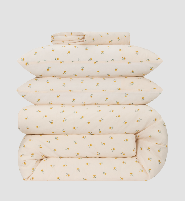 Honey Posy Bud Linen Blend Duvet Cover