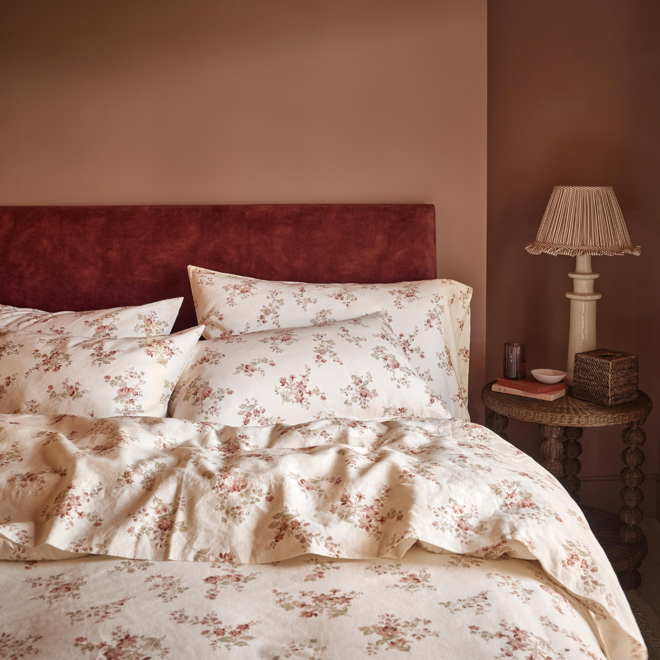 Dusty Pink Heirloom Rose Linen Blend Duvet Cover