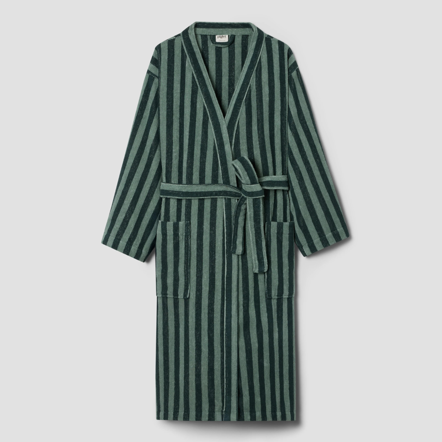 Pine Green Pembroke Stripe Cotton Robe