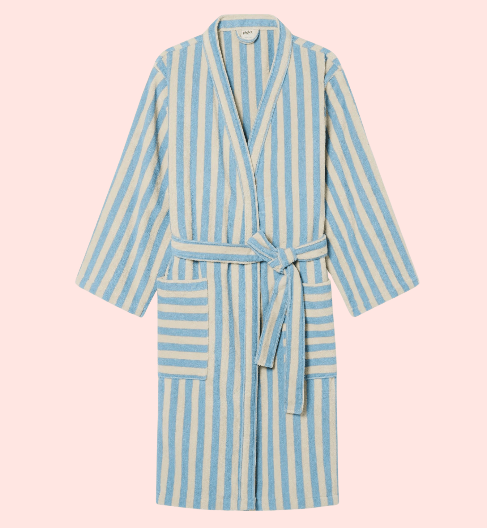 Coastal Blue Pembroke Stripe Cotton Robe