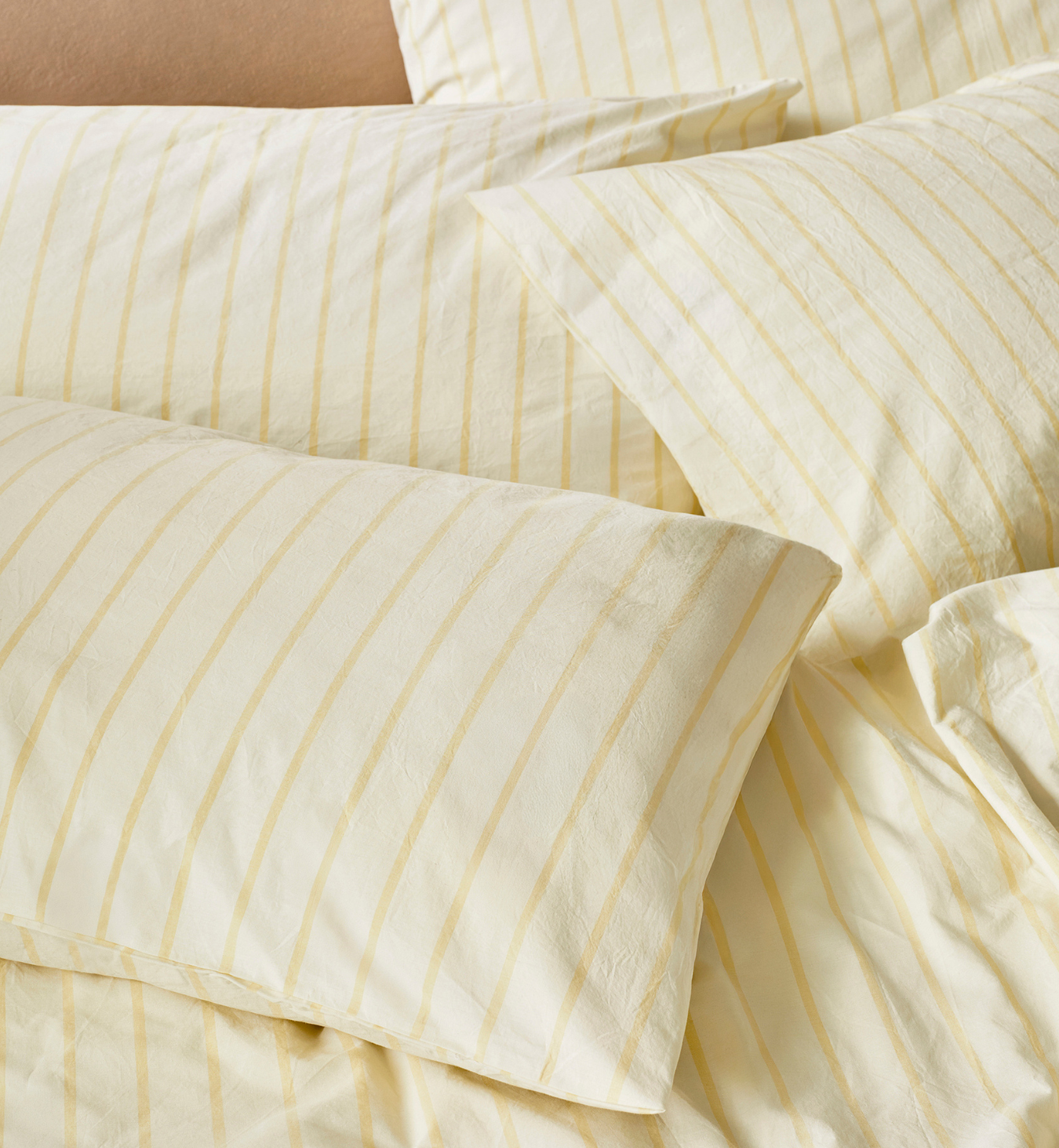 Butter Yellow Slumber Stripe Cotton Pillowcase (Pair)