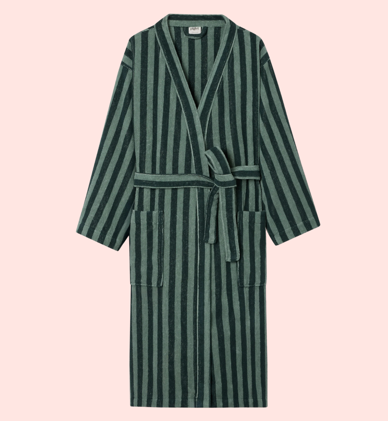 Pine Green Pembroke Stripe Cotton Robe