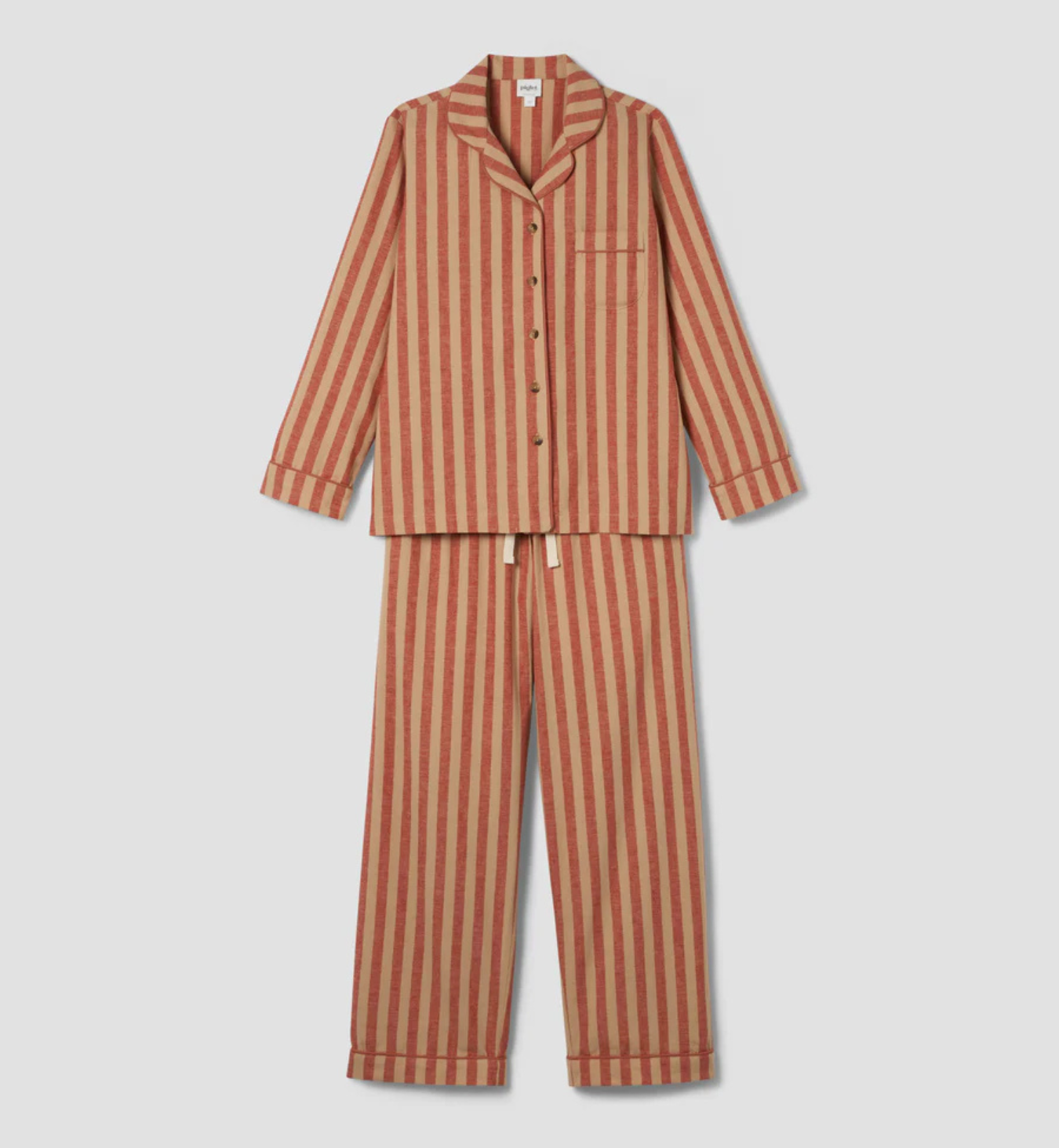 Sandstone Red Pembroke Stripe Linen Blend Trouser Set