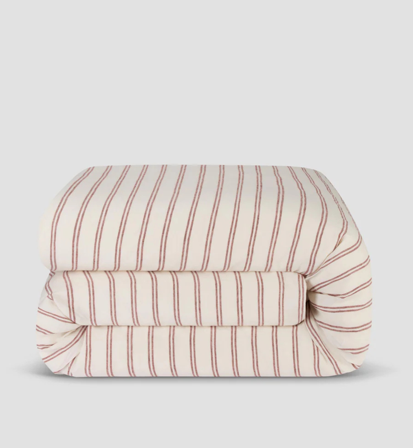 Rhubarb Kemptown Stripe 100% Linen Duvet Cover
