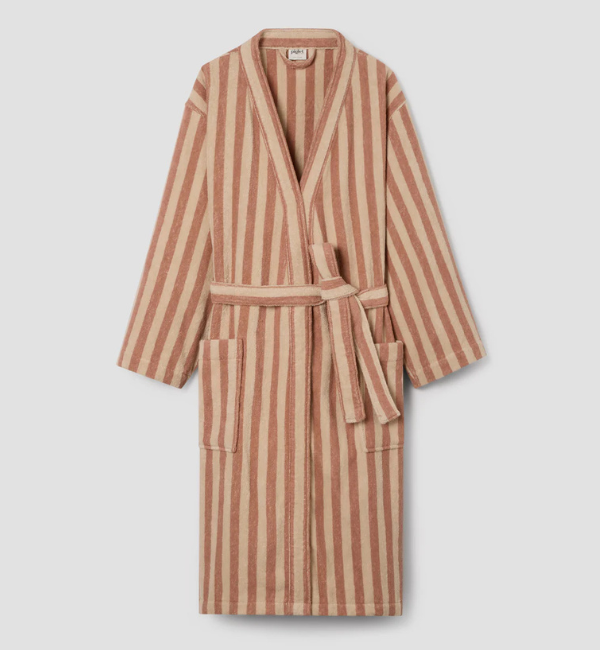 Sand Shell Pembroke Stripe Cotton Robe