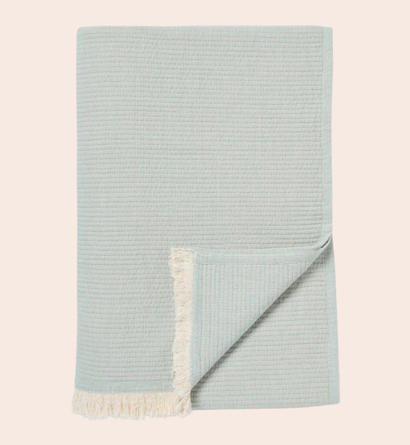 Elm Green Cotton Textured Throw
