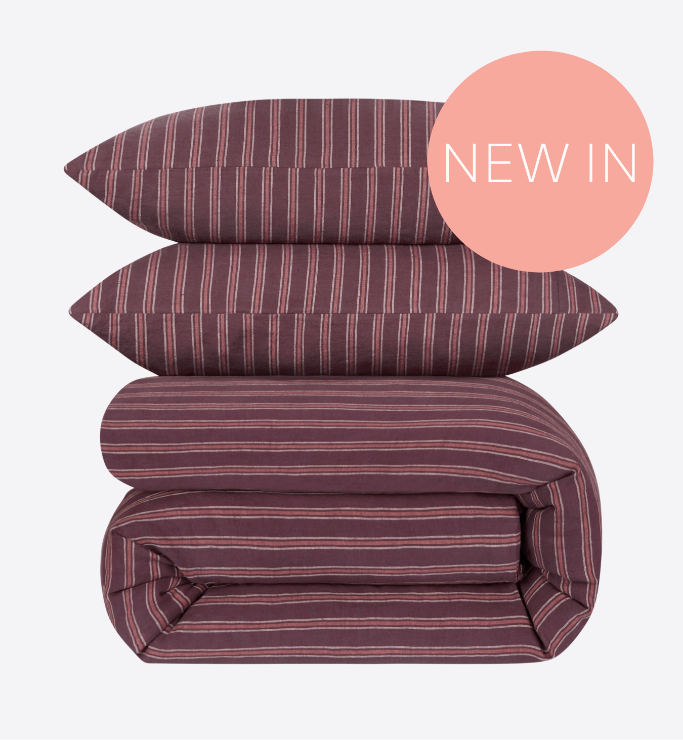 Berry Walderton Stripe 100% Linen Duvet Cover
