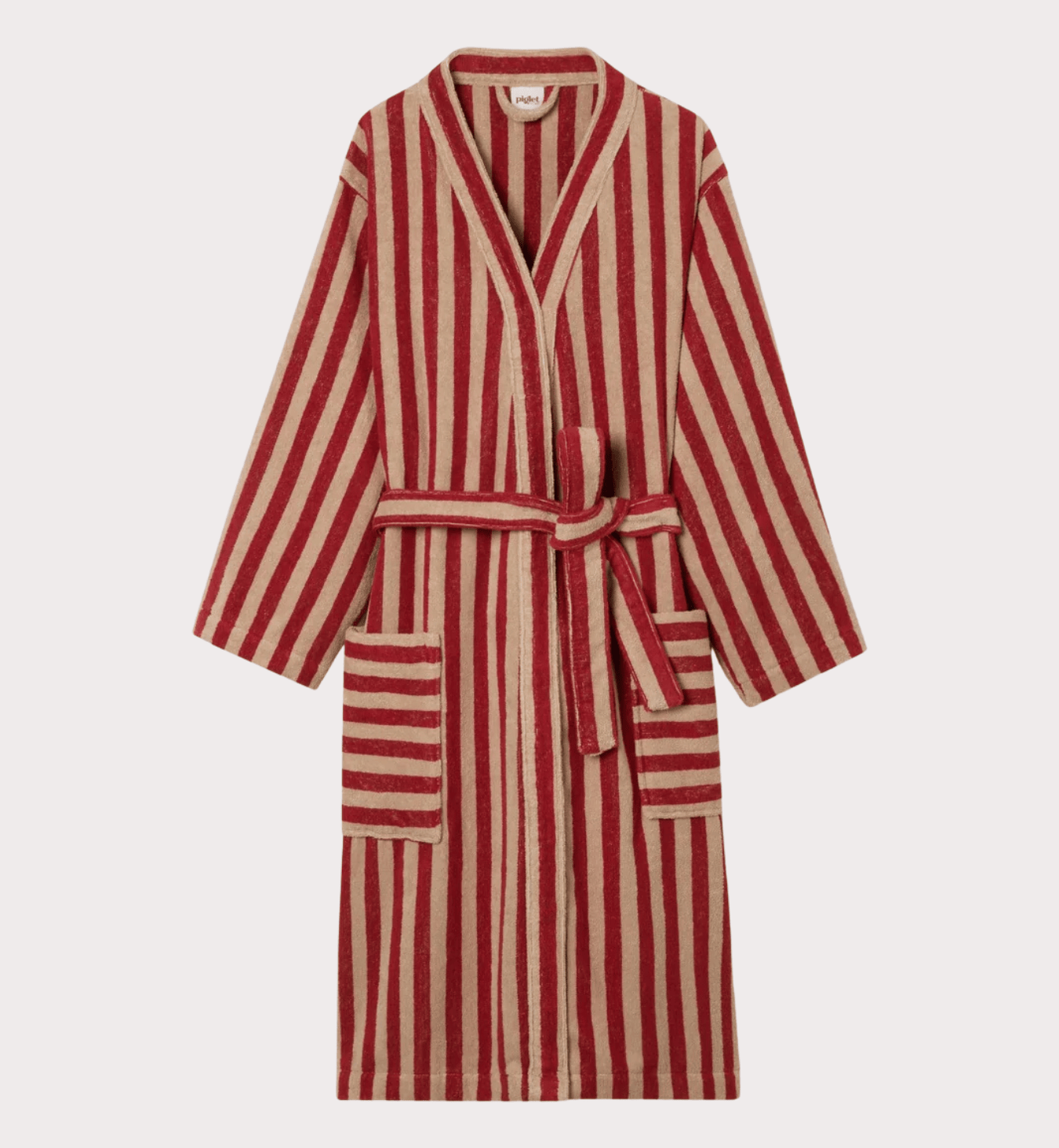 Sandstone Red Pembroke Stripe Cotton Robe