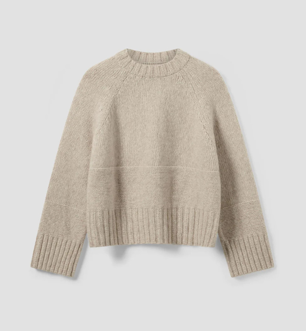 Cream Crew Neck Wool Jumper