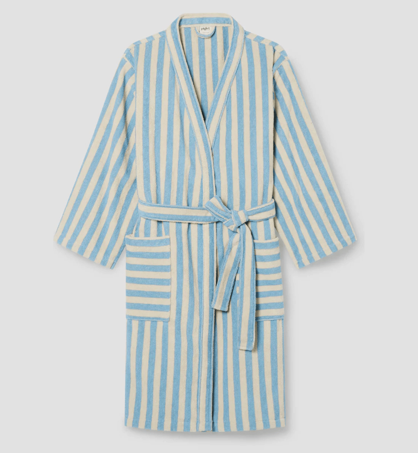 Coastal Blue Pembroke Stripe Cotton Robe 