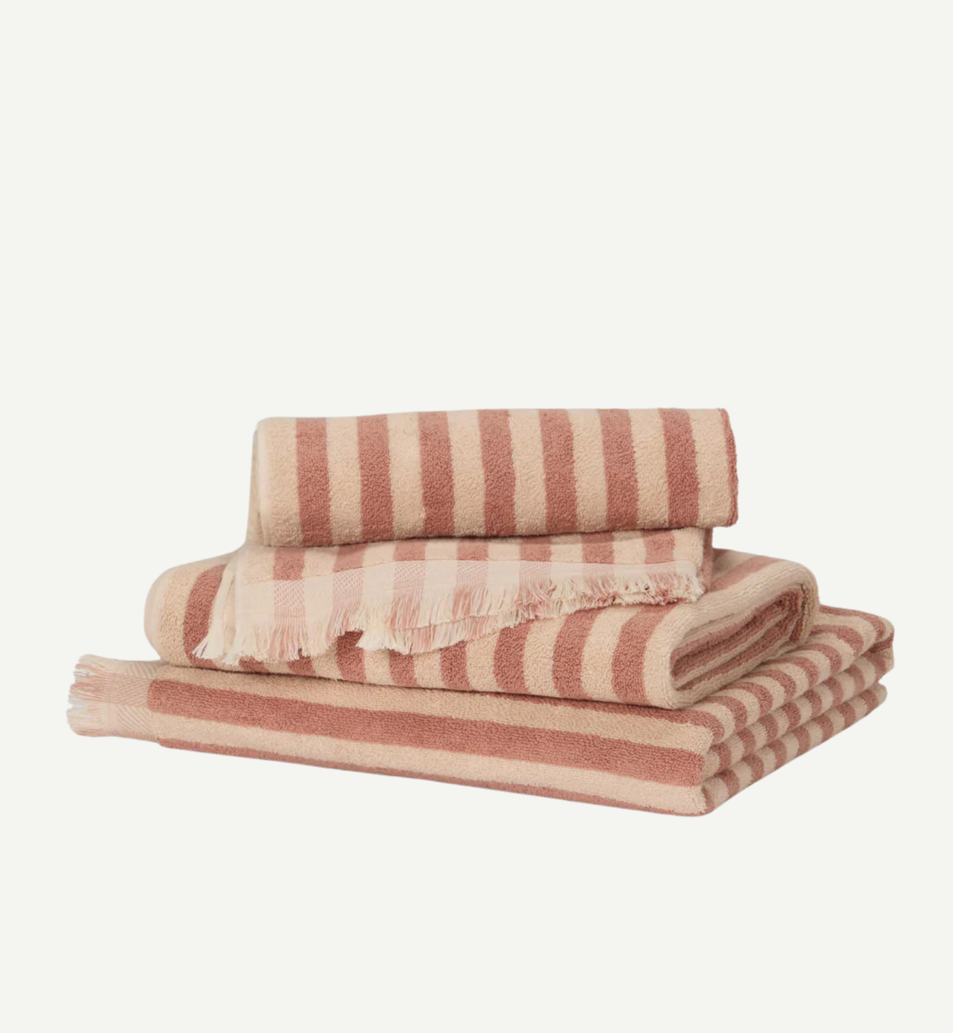 Sand Shell Pembroke Stripe Cotton Towels