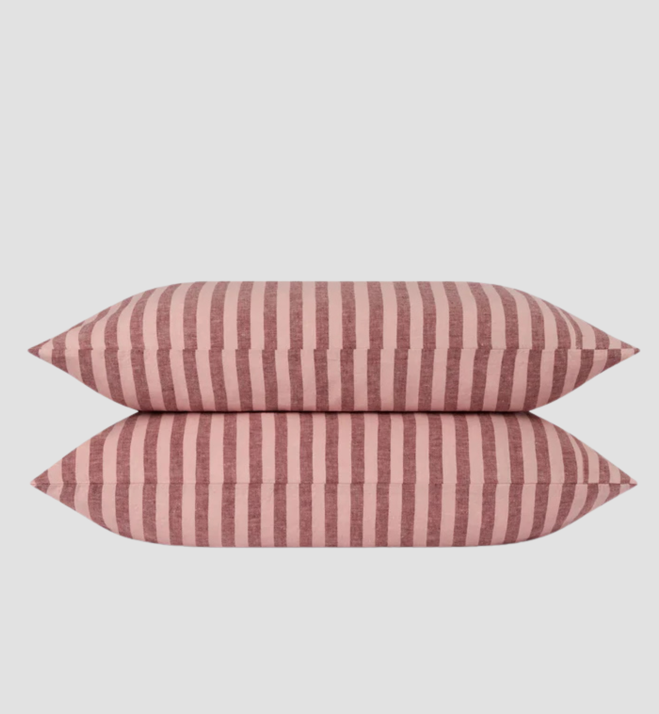 Rhubarb & Rose Pembroke Stripe 100% Linen Pillowcases (Pair)