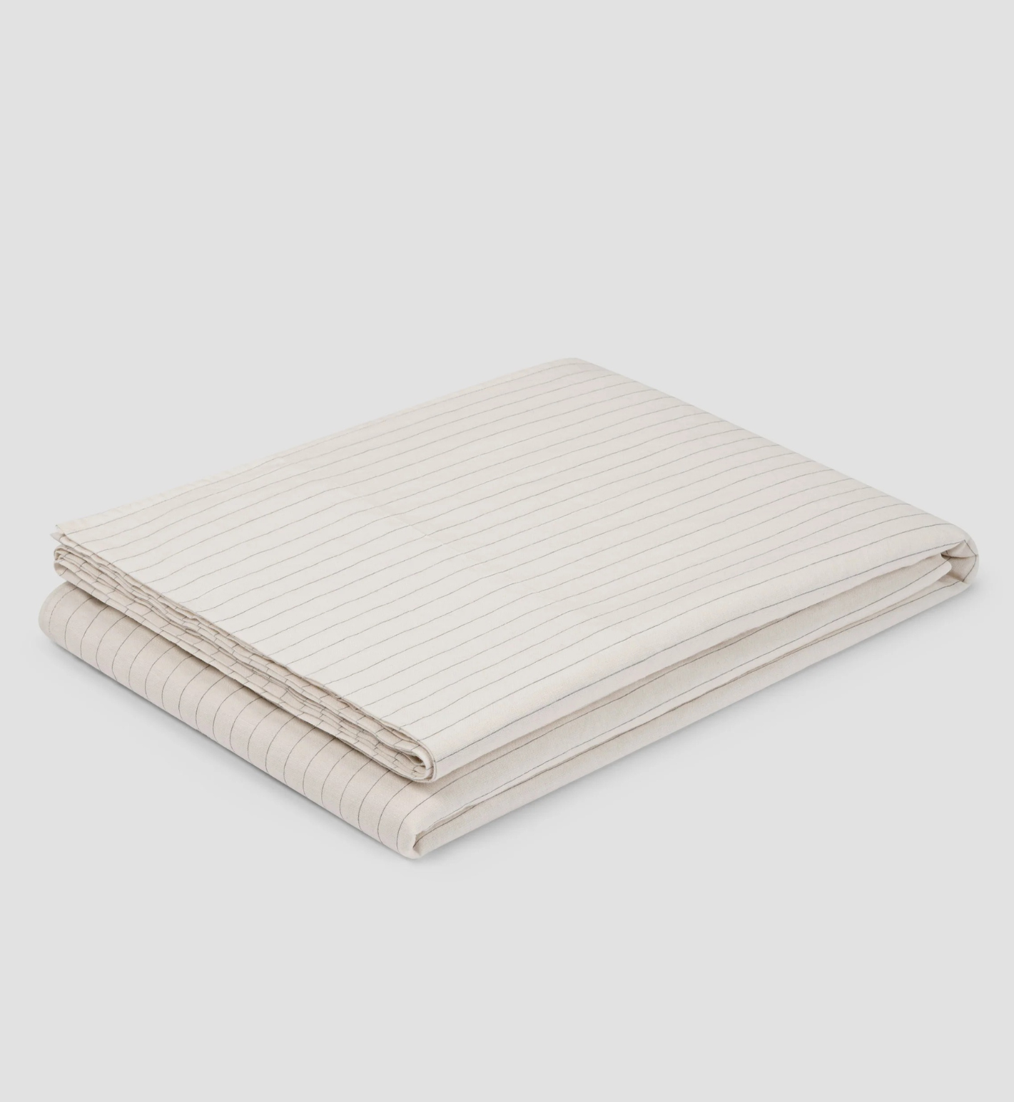 Dusk Blue Folk Stripe Linen Blend Flat Sheet