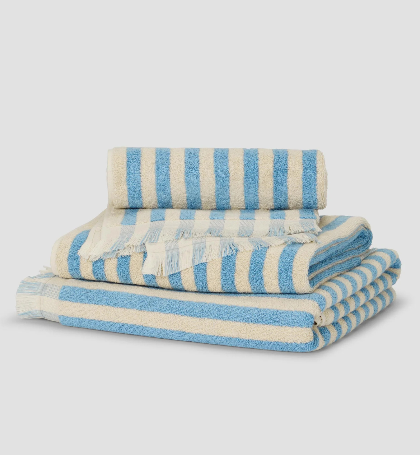 Coastal Blue Pembroke Stripe Cotton Towels