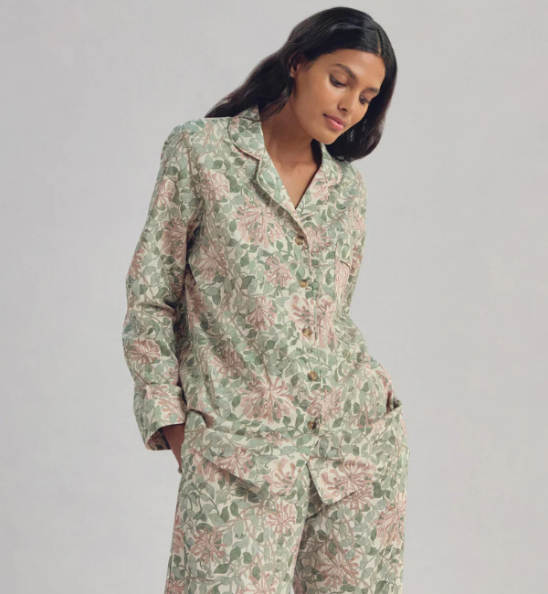 Soft Sage Honeysuckle Cotton Trouser Set