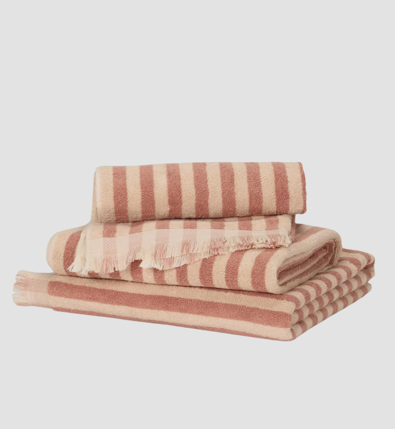 Sand Shell Pembroke Stripe Cotton Towels