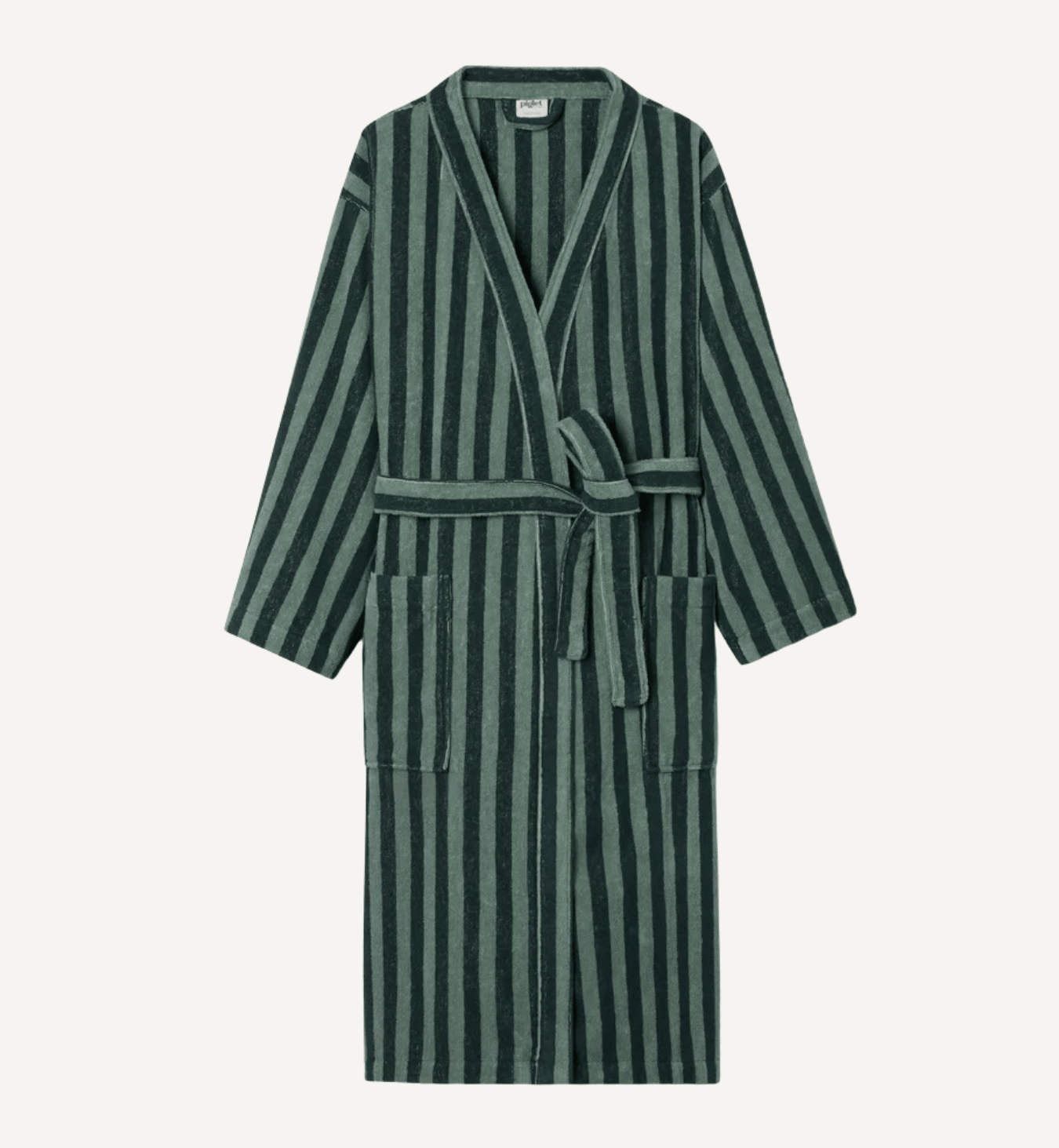 Pine Green Pembroke Stripe Cotton Robe