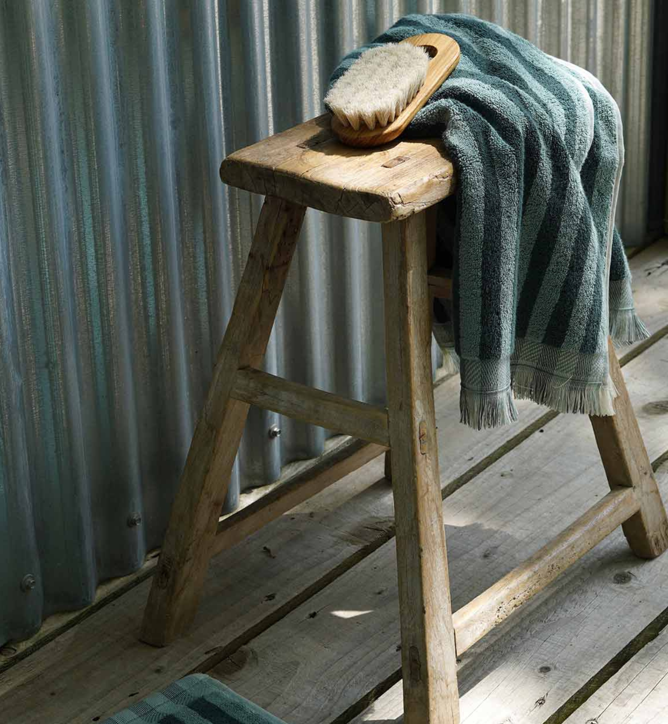 Pine Green Pembroke Stripe Cotton Towels