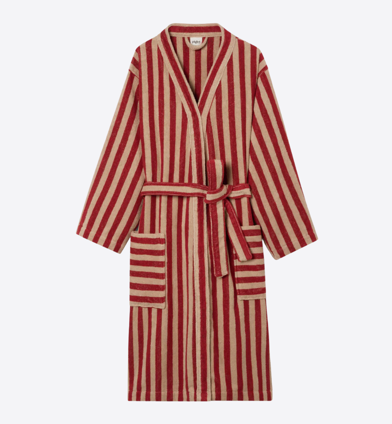 Sandstone Red Pembroke Stripe Cotton Robe
