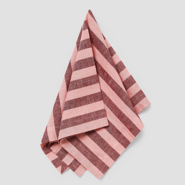 Rhubarb & Rose Pembroke Stripe Linen Blend Napkins Set of 4