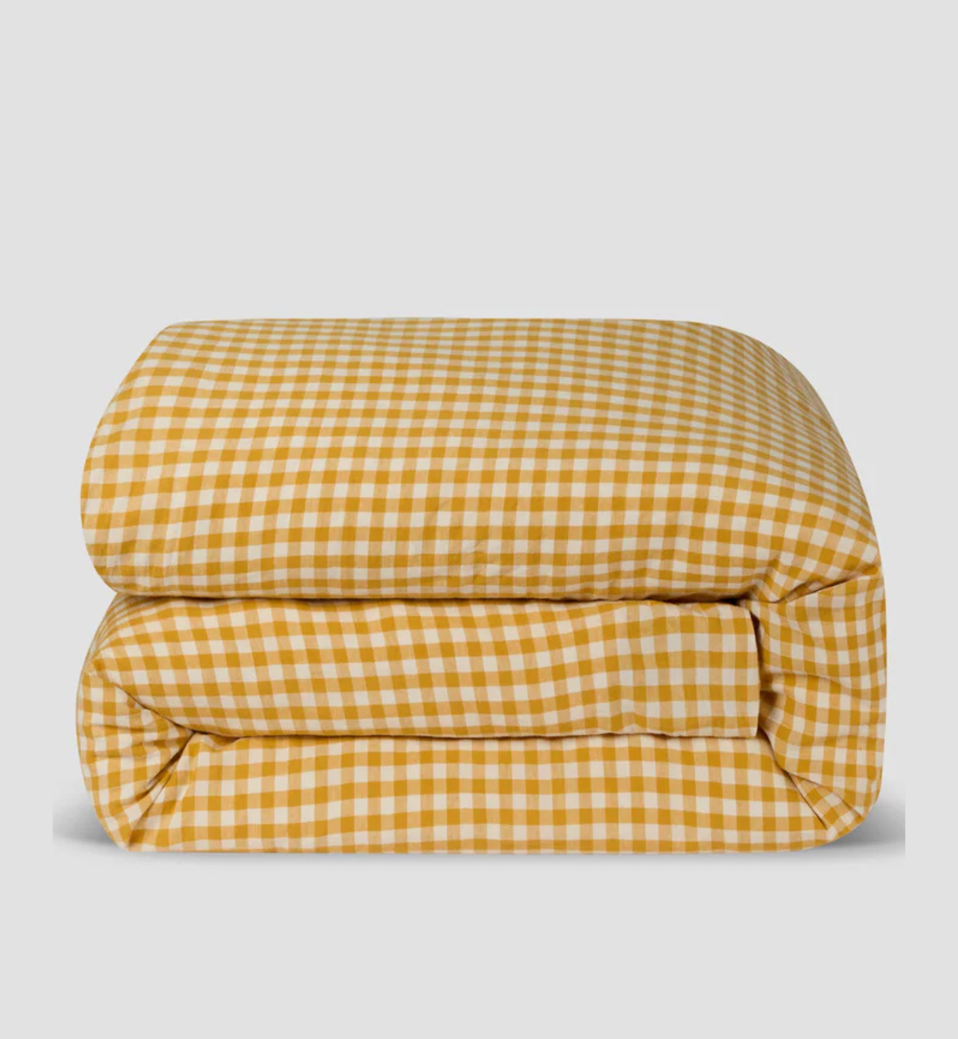 Honey Gingham Linen Blend Duvet Cover