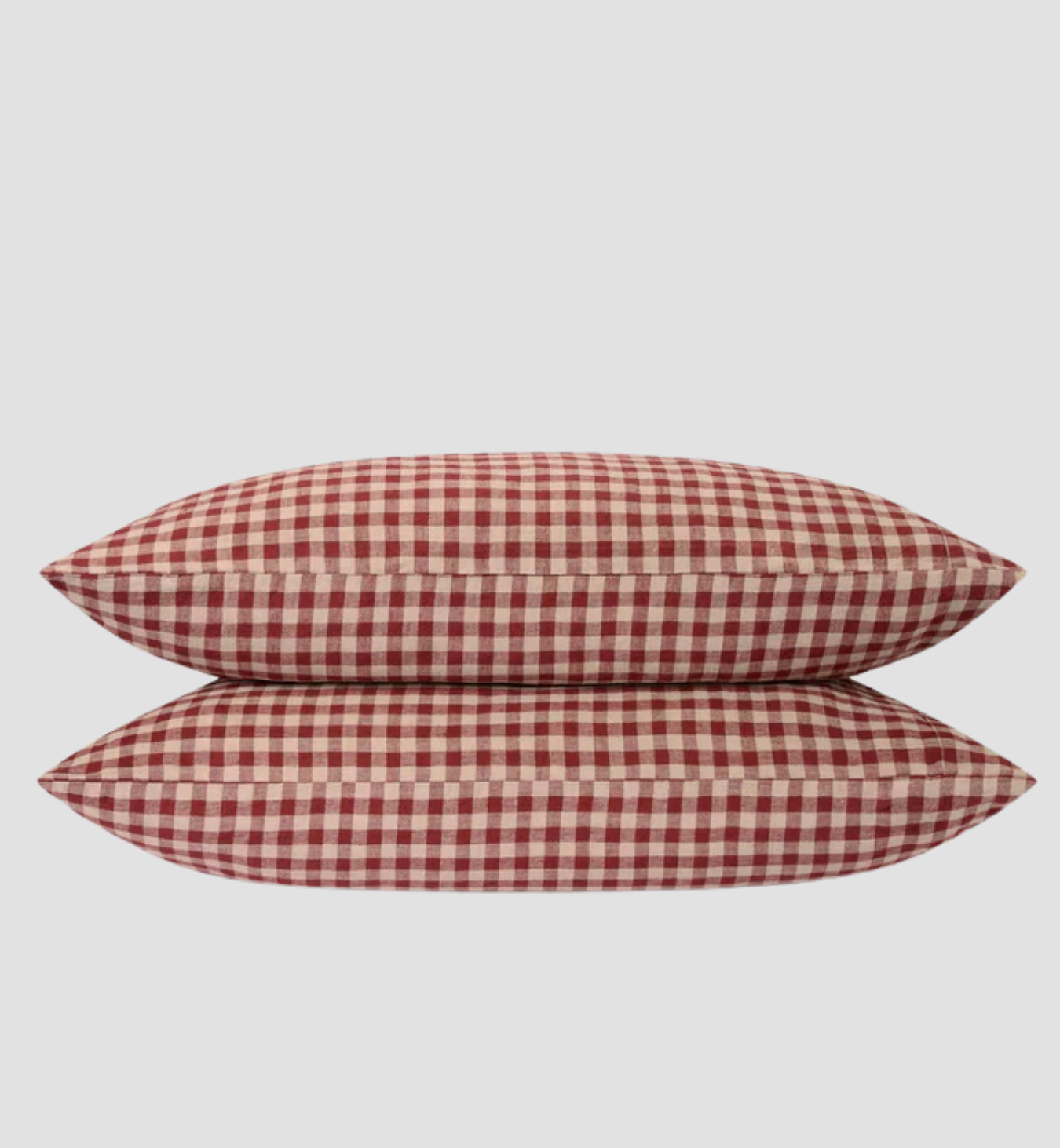 Rhubarb Gingham 100% Linen Pillowcases (Pair)