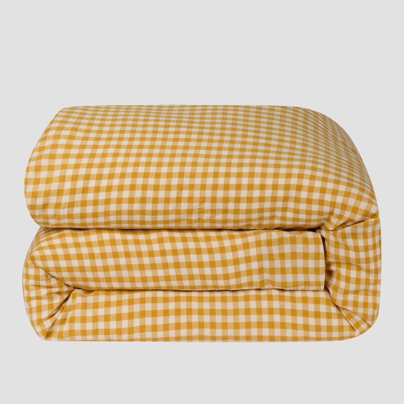 Honey Gingham Linen Blend Duvet Cover
