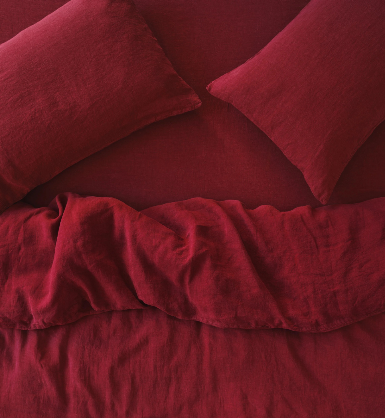 Rhubarb Linen Blend Duvet Cover