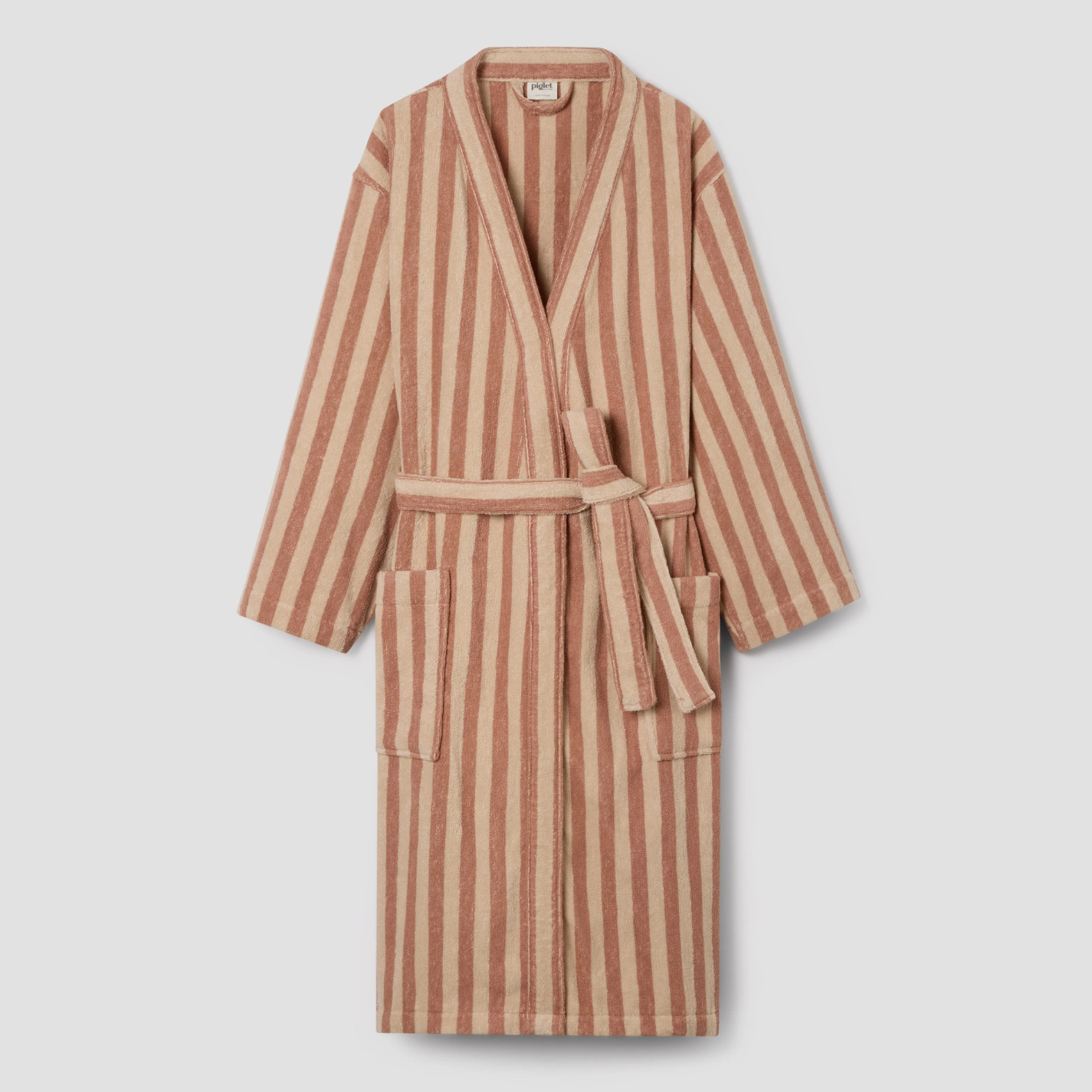 Sand Shell Pembroke Stripe Cotton Robe